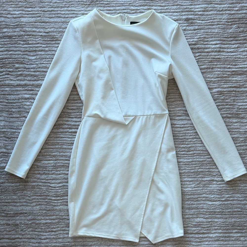 Topshop Cream Long Sleeve Dress